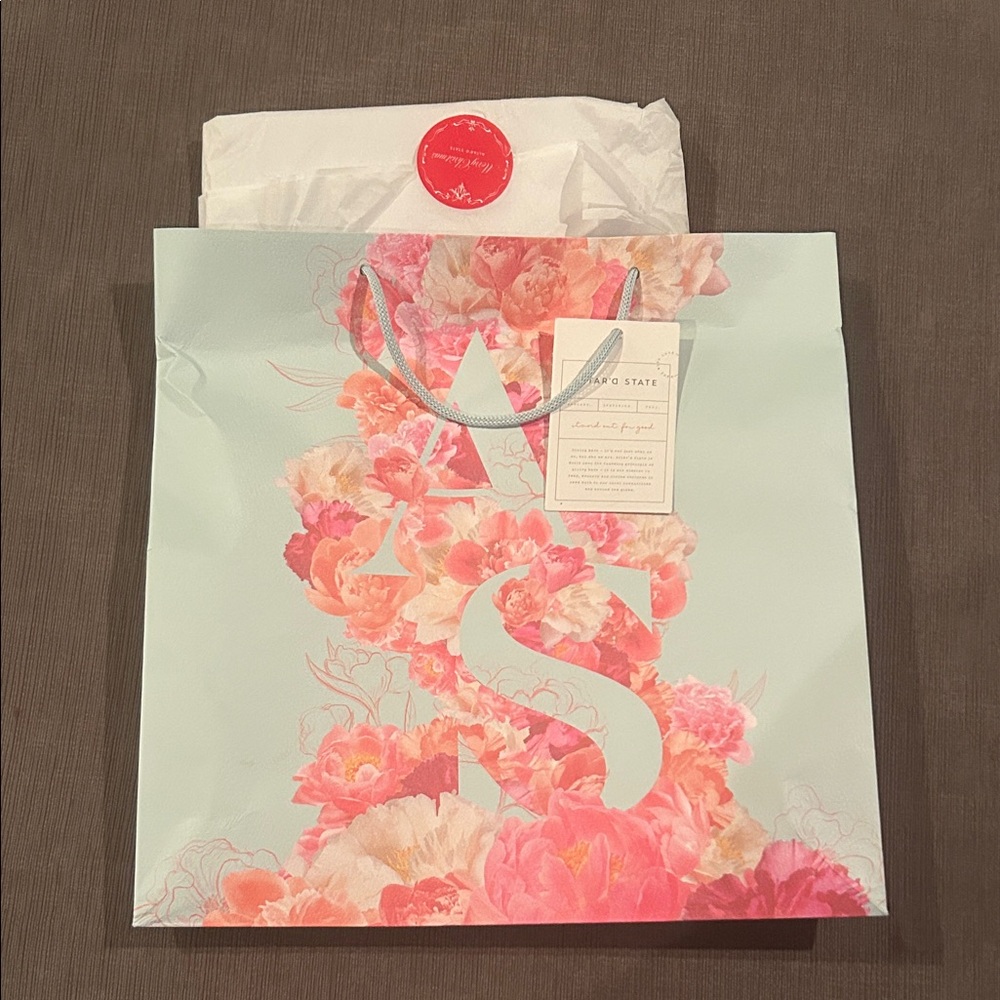 Altard State Floral Shopping Bag with Tissue Paper